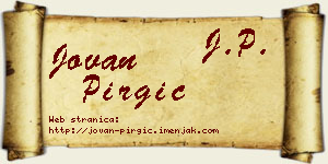 Jovan Pirgić vizit kartica